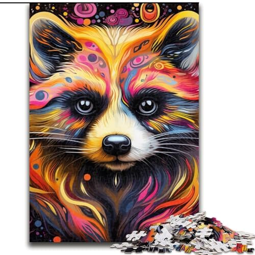 Puzzle 1000 Teile, rosa Waschbär, 1000 Teile, Puzzle, Spielzeug, Geschenk, pädagogisches, intellektuelles, entspannendes Spaßspiel für die ganze Familie, 50x75cm Puzzle 1000 Teile, rosa Waschbär, 1000 Teile, Puzzle, Spielzeug, Geschenk, pädagogisches, intellektuelles, entspannendes Spaßspiel für die ganze Familie, 50x75cm von LYXIANY