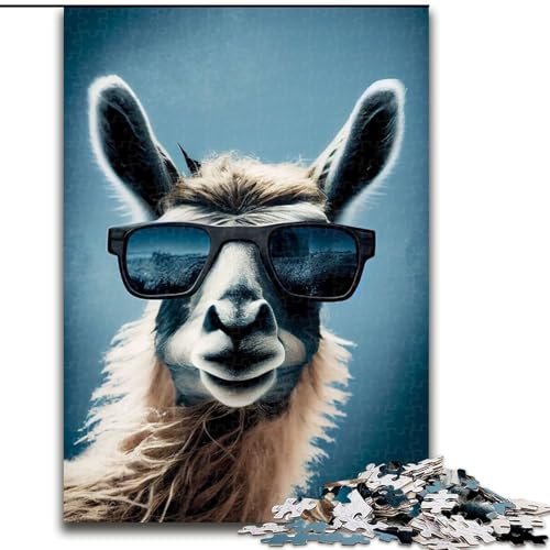 Puzzle 1000 Teile Alpaka-Tier-Puzzle aus Holz für Erwachsene, Größe 50x75cm, Denkspiel für Teenager und Familieninteraktion von LYXIANY