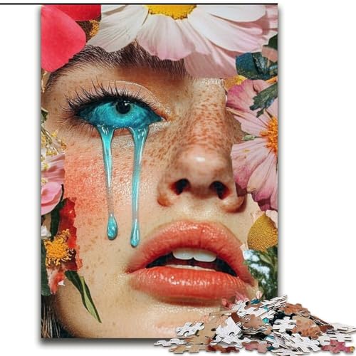 Puzzle 1000 Teile Blumen-Mädchengesicht Puzzle aus Holz, anspruchsvolles Denkspiel für Teenager, Familienspaß, interaktives Spiel, Größe 50x75cm Puzzle 1000 Teile Blumen-Mädchengesicht Puzzle aus Holz, anspruchsvolles Denkspiel für Teenager, Familienspaß, interaktives Spiel, Größe 50x75cm von LYXIANY