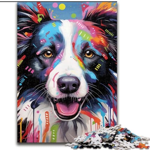 Puzzle 1000 Teile Border Collie 1000 Teile Puzzle Spielzeug Geschenk Pädagogisches intellektuelles Dekomprimierungsspaß Familienspiel 50x75cm von LYXIANY