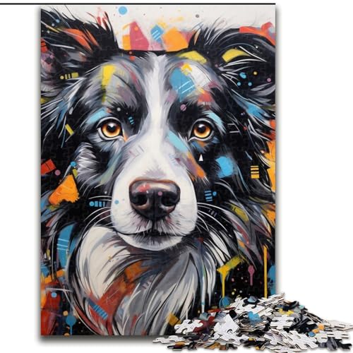 Puzzle 1000 Teile Border Collie Puzzle für Erwachsene 1000 für Jugendliche Lernspiele Geschenke 26x38cm von LYXIANY