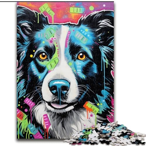 Puzzle 1000 Teile Border Collie Puzzle für Erwachsene 1000 für Jugendliche Lernspiele Geschenke 26x38cm von LYXIANY