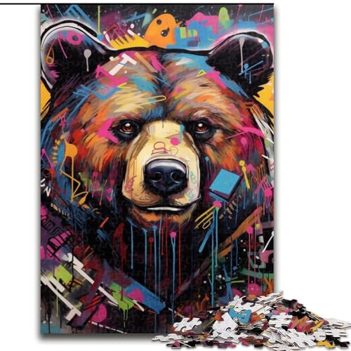 Puzzle 1000 Teile Braunbär-Graffiti, Papppuzzle für Erwachsene, 26x38cm, Geburtstage und Feiertage Puzzle 1000 Teile Braunbär-Graffiti, Papppuzzle für Erwachsene, 26x38cm, Geburtstage und Feiertage von LYXIANY