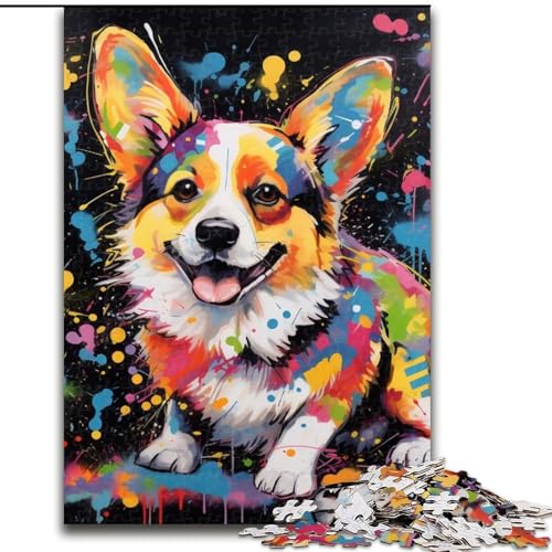 Puzzle 1000 Teile Corgi Holzpuzzle für Erwachsene 50x75cm Geburtstage und Feiertage von LYXIANY