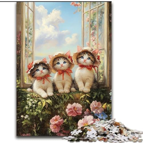 Puzzle 1000 Teile DREI Kätzchen, Puzzle aus Holz, Spaß für die ganze Familie, Basteln, perfekt für Geburtstage, Feiertage, Größe 50x75cm Puzzle 1000 Teile DREI Kätzchen, Puzzle aus Holz, Spaß für die ganze Familie, Basteln, perfekt für Geburtstage, Feiertage, Größe 50x75cm von LYXIANY
