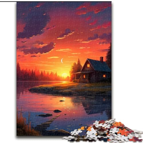 Puzzle 1000 Teile EIN kleines Zimmer bei Sonnenuntergang, Puzzle für 1000 Teile, interaktives Familienspiel, Denksportaufgabe als Geschenk, Lernspielzeug, Größe 50x75cm von LYXIANY