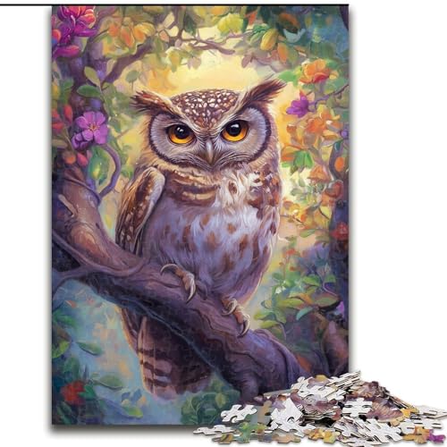 Puzzle 1000 Teile Eule Steht auf einem Baum, Puzzle aus Holz, Spaß für die ganze Familie, Basteln, perfekt für Geburtstage, Feiertage, Größe 50x75cm Puzzle 1000 Teile Eule Steht auf einem Baum, Puzzle aus Holz, Spaß für die ganze Familie, Basteln, perfekt für Geburtstage, Feiertage, Größe 50x75cm von LYXIANY
