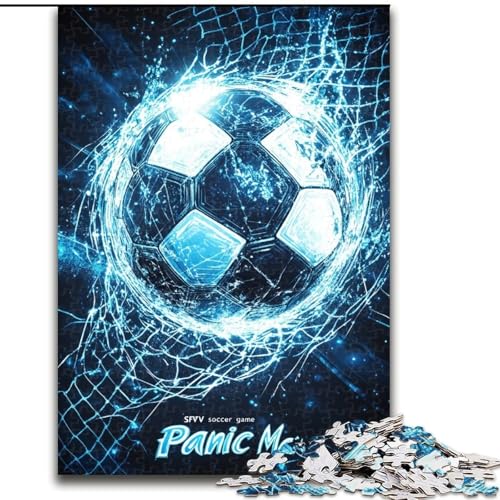 Puzzle 1000 Teile Fußball-Puzzle aus Holz, Spaß für die ganze Familie, Basteln, perfekt für Geburtstage, Feiertage, Größe 50x75cm von LYXIANY