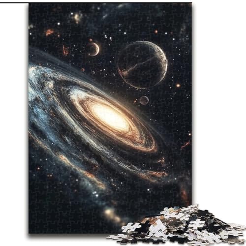 Puzzle 1000 Teile Galaxie-Puzzle aus Karton. Entspannen und herausfordern, farbenfrohe Kunst zur Heimdekoration, Freunde, Größe 26X38cm von LYXIANY