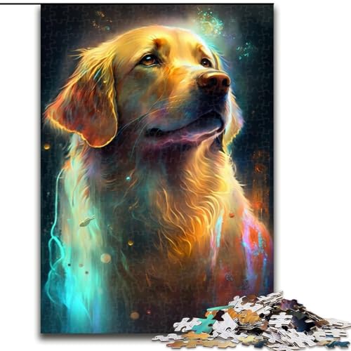 Puzzle 1000 Teile Golden Retriever Holzpuzzle für Erwachsene, Größe 50x75cm, Denkspiel für Teenager und Familieninteraktion von LYXIANY