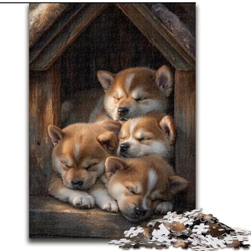 Puzzle 1000 Teile Hundewelpen-Puzzle aus Holz, Weihnachten, Halloween, Ostern, Neujahr, Größe 50x75cm Puzzle 1000 Teile Hundewelpen-Puzzle aus Holz, Weihnachten, Halloween, Ostern, Neujahr, Größe 50x75cm von LYXIANY