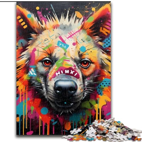 Puzzle 1000 Teile Hyänen-Graffiti, anspruchsvolles Puzzle, anspruchsvolles Denkspiel für Teenager, Spaß für den Familienspielabend, 26x38cm von LYXIANY