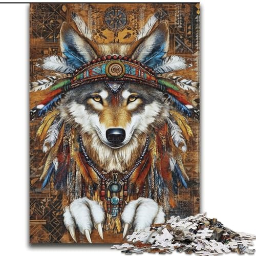 Puzzle 1000 Teile Indischer Wolf Puzzle aus Holz, Spaß für die ganze Familie, Basteln, perfekt für Geburtstage, Feiertage, Größe 50x75cm Puzzle 1000 Teile Indischer Wolf Puzzle aus Holz, Spaß für die ganze Familie, Basteln, perfekt für Geburtstage, Feiertage, Größe 50x75cm von LYXIANY