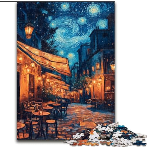 Puzzle 1000 Teile Nachthimmel-Straßenpuzzle aus Holz, ideal für Büro, Schlafzimmer, Wohnzimmerdekor, Größe 50x75cm von LYXIANY