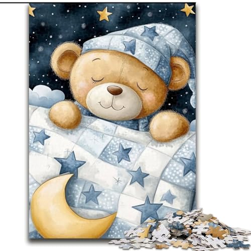 Puzzle 1000 Teile Schlafender Teddy, Puzzle aus Holz, Spaß für die ganze Familie, Basteln, perfekt für Geburtstage, Feiertage, Größe 50x75cm Puzzle 1000 Teile Schlafender Teddy, Puzzle aus Holz, Spaß für die ganze Familie, Basteln, perfekt für Geburtstage, Feiertage, Größe 50x75cm von LYXIANY