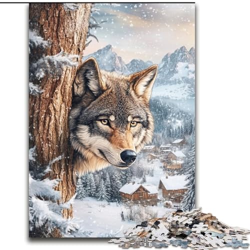 Puzzle 1000 Teile Schneewolf-Puzzle aus Holz, Spaß für die ganze Familie, Basteln, perfekt für Geburtstage, Feiertage, Größe 50x75cm Puzzle 1000 Teile Schneewolf-Puzzle aus Holz, Spaß für die ganze Familie, Basteln, perfekt für Geburtstage, Feiertage, Größe 50x75cm von LYXIANY
