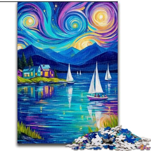 Puzzle 1000 Teile Segelboot unter dem Nachthimmel, Puzzle aus Holz, Spaß für die ganze Familie, Basteln, perfekt für Geburtstage, Feiertage, Größe 50x75cm Puzzle 1000 Teile Segelboot unter dem Nachthimmel, Puzzle aus Holz, Spaß für die ganze Familie, Basteln, perfekt für Geburtstage, Feiertage, Größe 50x75cm von LYXIANY