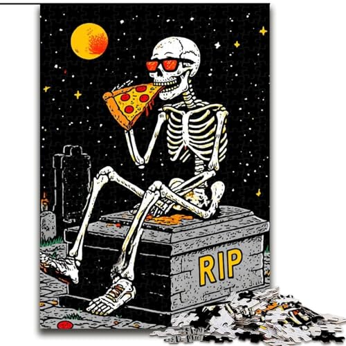 Puzzle 1000 Teile Skelett isst Pizza Puzzle aus Holz Geburtstage, Feiertage und Heimdekoration Größe 50x75cm Puzzle 1000 Teile Skelett isst Pizza Puzzle aus Holz Geburtstage, Feiertage und Heimdekoration Größe 50x75cm von LYXIANY