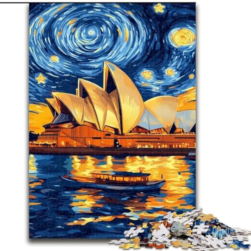 Puzzle 1000 Teile Sydney Opera House bei Nacht, Puzzle aus Holz, Spaß für die ganze Familie, Basteln, perfekt für Geburtstage, Feiertage, Größe 50x75cm Puzzle 1000 Teile Sydney Opera House bei Nacht, Puzzle aus Holz, Spaß für die ganze Familie, Basteln, perfekt für Geburtstage, Feiertage, Größe 50x75cm von LYXIANY