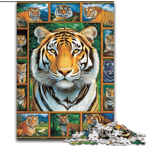 Puzzle 1000 Teile Tiger-Collage Puzzle aus Holz, Spaß für die ganze Familie, Basteln, perfekt für Geburtstage, Feiertage, Größe 50x75cm Puzzle 1000 Teile Tiger-Collage Puzzle aus Holz, Spaß für die ganze Familie, Basteln, perfekt für Geburtstage, Feiertage, Größe 50x75cm von LYXIANY