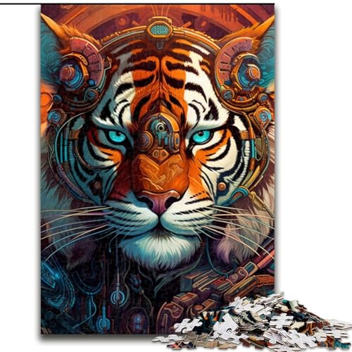 Puzzle 1000 Teile Tiger Warrior 1000 Teile Puzzle Spielzeug Geschenk Pädagogisches intellektuelles Dekomprimierungsspaß Familienspiel 26x38cm von LYXIANY