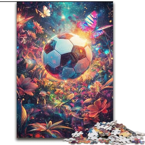 Puzzle 1000 Teile Weltraumfußball-Puzzle aus Holz, Spaß für die ganze Familie, Basteln, perfekt für Geburtstage, Feiertage, Größe 50x75cm von LYXIANY