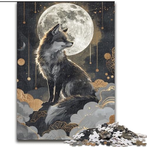 Puzzle 1000 Teile Wolf Puzzles aus Holz, Spaß für die ganze Familie, Basteln, Perfekt für Geburtstage, Feiertage, Größe 50X75CM von LYXIANY