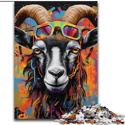 Puzzle 1000 Teile Ziegen-Graffiti Holzpuzzle für Erwachsene 50x75cm Geburtstage und Feiertage Puzzle 1000 Teile Ziegen-Graffiti Holzpuzzle für Erwachsene 50x75cm Geburtstage und Feiertage von LYXIANY