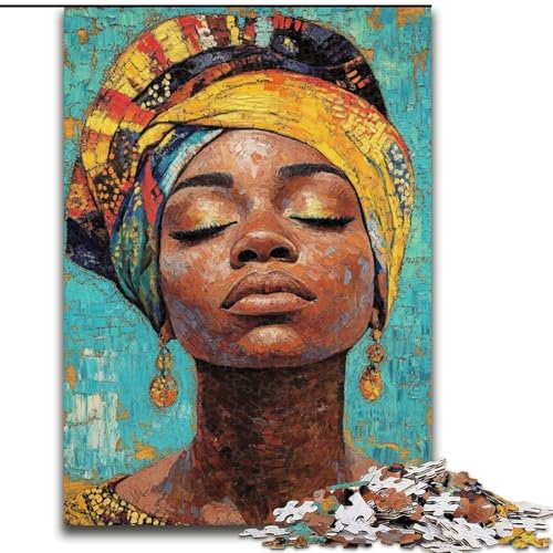 Puzzle 1000 Teile für Erwachsene, Afrikanische Frau, Puzzle, Spiel für Erwachsene, Geschenk, Familien-Interaktives Spiel, Gehirn-Herausforderung, Geschenk (Größe 50x75cm) von LYXIANY