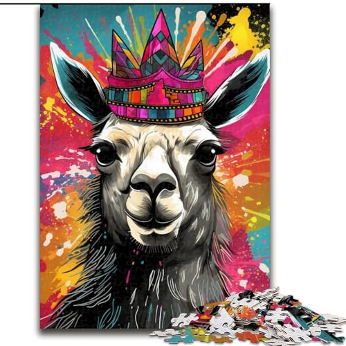 Puzzle 1000 Teile für Erwachsene, Alpaka mit Krone, Papppuzzle, 26x38cm, perfekt für Halloween, Weihnachten, Geburtstagsgeschenk Puzzle 1000 Teile für Erwachsene, Alpaka mit Krone, Papppuzzle, 26x38cm, perfekt für Halloween, Weihnachten, Geburtstagsgeschenk von LYXIANY