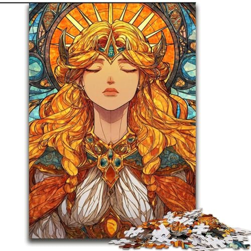 Puzzle 1000 Teile für Erwachsene, Anime-Buntglas-Wikinger-Puzzle, anspruchsvolles Denkspiel, Familienaktivität, Heimdekoration, (Größe 26x38cm) von LYXIANY
