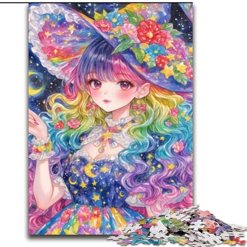 Puzzle 1000 Teile für Erwachsene, Anime-Mädchen-Zauberer-Puzzle aus Holz, anspruchsvolles Denkspiel für Teenager, perfekt als Heimdekoration oder Geschenk, Größe 50x75cm Puzzle 1000 Teile für Erwachsene, Anime-Mädchen-Zauberer-Puzzle aus Holz, anspruchsvolles Denkspiel für Teenager, perfekt als Heimdekoration oder Geschenk, Größe 50x75cm von LYXIANY