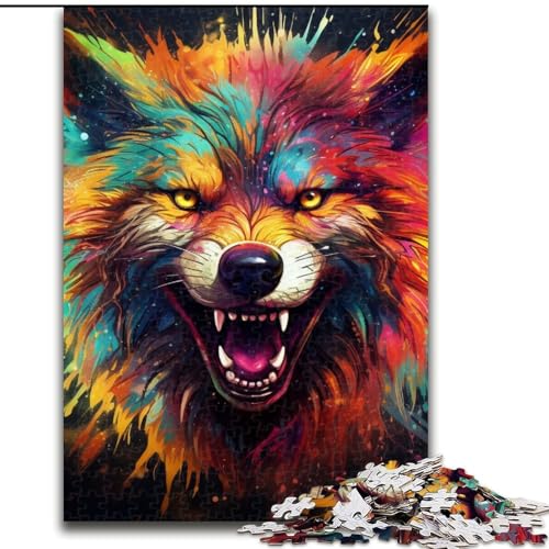 Puzzle 1000 Teile für Erwachsene, Art Wolf, Holzpuzzle, Denkspiel für Teenager, 50x75cm von LYXIANY