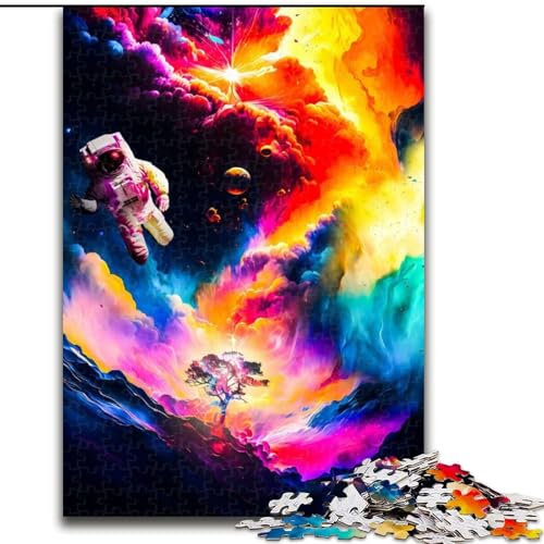 Puzzle 1000 Teile für Erwachsene, Astronaut im Weltraum, Farben, Holzpuzzle, interaktives Familienspiel, Gehirn-Herausforderung, Lernspielzeug, Größe 50x75cm von LYXIANY