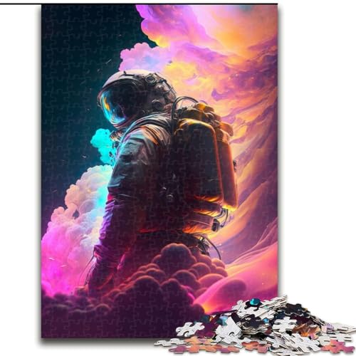 Puzzle 1000 Teile für Erwachsene, Astronaut in Wolken, Holzpuzzle, interaktives Familienspiel, Gehirn-Herausforderung, Lernspielzeug, Größe 50x75cm von LYXIANY