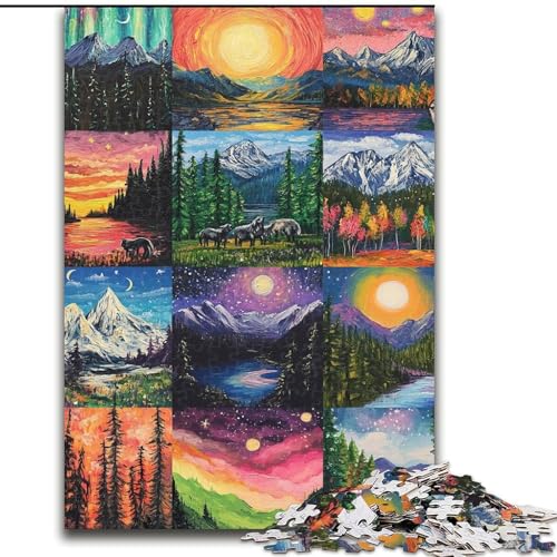 Puzzle 1000 Teile für Erwachsene, Aurora Collage, Lernpuzzle, ganze Familie (Größe 26x38cm) von LYXIANY