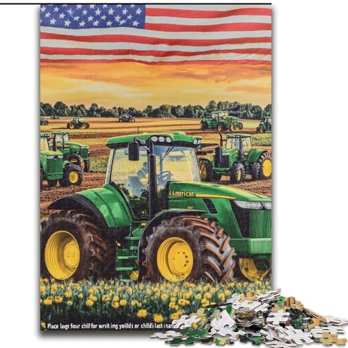 Puzzle 1000 Teile für Erwachsene, Bauernhof-Traktor-Puzzle aus Holz, interaktives Familienspiel, Heimdekoration zum Selbermachen, anspruchsvolles Denkspiel als Geschenk, Größe 50x75cm von LYXIANY
