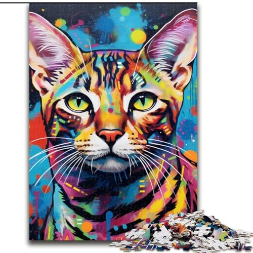 Puzzle 1000 Teile für Erwachsene, Bengalkatze, Holzpuzzle, Denkspiel für Teenager, 50x75cm Puzzle 1000 Teile für Erwachsene, Bengalkatze, Holzpuzzle, Denkspiel für Teenager, 50x75cm von LYXIANY