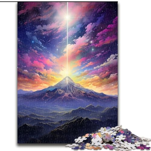 Puzzle 1000 Teile für Erwachsene, Berg mit bunten Sternen, 1000-teiliges Puzzle für Erwachsene, anspruchsvolles DIY-Denkspiel für Teenager, Größe 50x75cm von LYXIANY