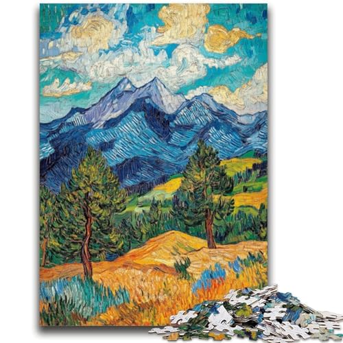 Puzzle 1000 Teile für Erwachsene, Berggemälde von Van Gogh, hilft dem Gehirn, süchtig machendes Spielzeug zur Förderung der Geduld, geeignet für Paare, 26x38cm Puzzle 1000 Teile für Erwachsene, Berggemälde von Van Gogh, hilft dem Gehirn, süchtig machendes Spielzeug zur Förderung der Geduld, geeignet für Paare, 26x38cm von LYXIANY