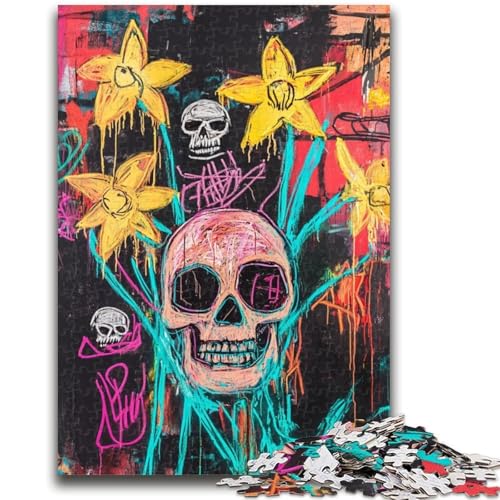 Puzzle 1000 Teile für Erwachsene, Blumen und Totenköpfe im Basquiat-Stil, Denkspiel, Lernspiel für Geburtstag, Weihnachten, für ab 14 Jahren, 50x75cm Puzzle 1000 Teile für Erwachsene, Blumen und Totenköpfe im Basquiat-Stil, Denkspiel, Lernspiel für Geburtstag, Weihnachten, für ab 14 Jahren, 50x75cm von LYXIANY