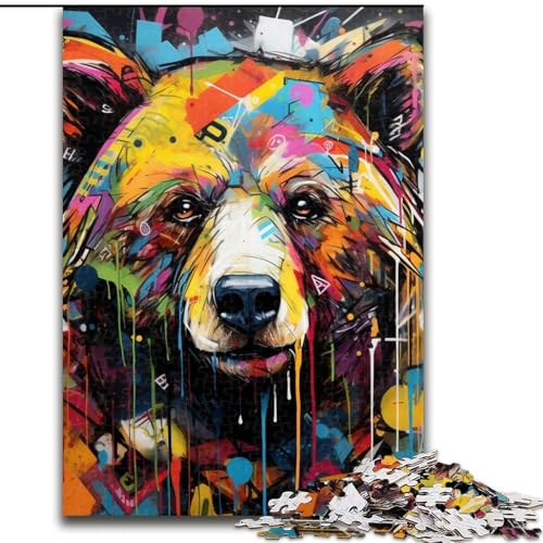 Puzzle 1000 Teile für Erwachsene, Braunbär-Graffiti-Puzzles für Erwachsene, Geburtstagsgeschenkidee, anspruchsvolles Denkspiel, 26x38cm Puzzle 1000 Teile für Erwachsene, Braunbär-Graffiti-Puzzles für Erwachsene, Geburtstagsgeschenkidee, anspruchsvolles Denkspiel, 26x38cm von LYXIANY