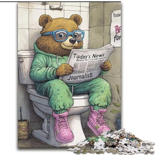 Puzzle 1000 Teile für Erwachsene, Brown Bear Go Toilet, Unmögliches Puzzle für Erwachsene, 26x38cm, Denksportaufgabe, Spiel für Erwachsene, interaktive Familienaktivität Puzzle 1000 Teile für Erwachsene, Brown Bear Go Toilet, Unmögliches Puzzle für Erwachsene, 26x38cm, Denksportaufgabe, Spiel für Erwachsene, interaktive Familienaktivität von LYXIANY