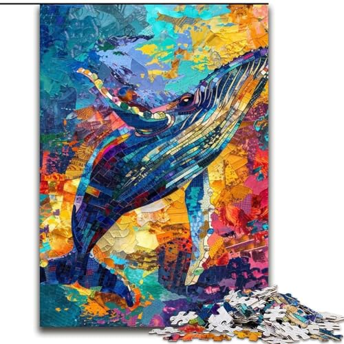 Puzzle 1000 Teile für Erwachsene, Buckelwal-Puzzle aus Holz, zum Entspannen und Herausfordern, farbenfrohe Kunst zur Heimdekoration, Freunde, Größe 50x75cm Puzzle 1000 Teile für Erwachsene, Buckelwal-Puzzle aus Holz, zum Entspannen und Herausfordern, farbenfrohe Kunst zur Heimdekoration, Freunde, Größe 50x75cm von LYXIANY