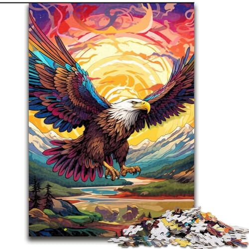 Puzzle 1000 Teile für Erwachsene, Bunte Adler-Puzzles für Erwachsene, Geburtstagsgeschenkidee, anspruchsvolles Denkspiel, 26x38cm Puzzle 1000 Teile für Erwachsene, Bunte Adler-Puzzles für Erwachsene, Geburtstagsgeschenkidee, anspruchsvolles Denkspiel, 26x38cm von LYXIANY