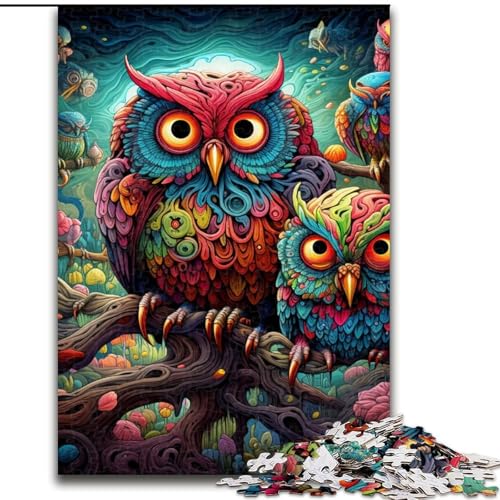 Puzzle 1000 Teile für Erwachsene, Bunte Eule, Holzpuzzle, 50x75cm, perfekt für Halloween, Weihnachten, Geburtstagsgeschenk Puzzle 1000 Teile für Erwachsene, Bunte Eule, Holzpuzzle, 50x75cm, perfekt für Halloween, Weihnachten, Geburtstagsgeschenk von LYXIANY