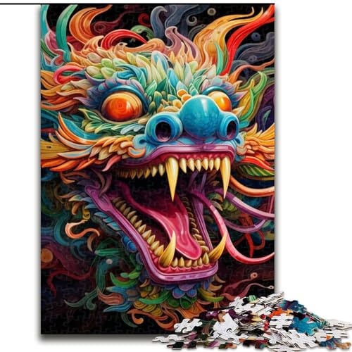 Puzzle 1000 Teile für Erwachsene, Bunte chinesische Drachen-Puzzles für Erwachsene, Geburtstagsgeschenkidee, anspruchsvolles Denkspiel, 50x75cm Puzzle 1000 Teile für Erwachsene, Bunte chinesische Drachen-Puzzles für Erwachsene, Geburtstagsgeschenkidee, anspruchsvolles Denkspiel, 50x75cm von LYXIANY