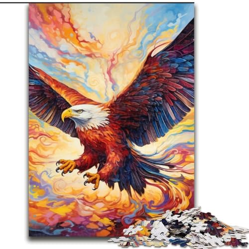 Puzzle 1000 Teile für Erwachsene, Bunter Adler, Holzpuzzle, Denksportaufgabe, Teenager und Heimdekoration, 50x75cm von LYXIANY