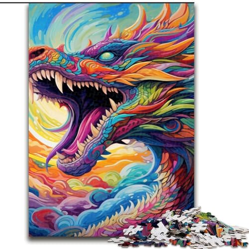 Puzzle 1000 Teile für Erwachsene, Bunter Kunstdrache, 1000-teiliges Puzzle entwickelt Hand-Auge-Koordinationsfähigkeiten, 26x38cm Puzzle 1000 Teile für Erwachsene, Bunter Kunstdrache, 1000-teiliges Puzzle entwickelt Hand-Auge-Koordinationsfähigkeiten, 26x38cm von LYXIANY