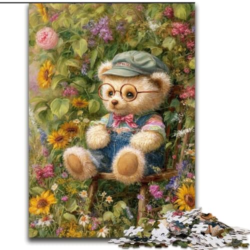 Puzzle 1000 Teile für Erwachsene, Cartoon-Teddybär, geeignet für Kinder ab 14 Jahren, intellektuelles Spielzeugspiel, Lernspiel für Geburtstag und Weihnachten (Größe 50x75cm) von LYXIANY